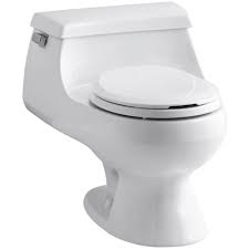 Kohler Rialto 1 Piece 1 6 Gpf Single Flush Round Toilet In White K 3386 0 The Home Depot Small Bathroom Small Bathroom Interior Bathroom Design Small