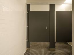 Ceiling hung partitions are best suited for highly aesthetically attractive floors. Ironwood Manufacturing Laminate Toilet Partitions And Bathroom Doors Clean Lines For Public Restroom Sta Restroom Design Camping Bathroom Tall Cabinet Storage
