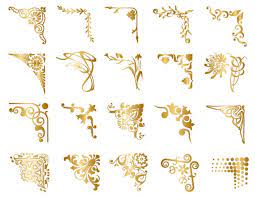 Instant Download Golden Digital Frame Corner Ornate Gold Flourish Swirl Border Corner Clipart Wedding Invitation Scrapbook Frame 0024 Digital Frame Clip Art Frames Borders Clip Art Borders