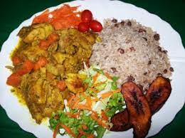 Jamaican curry chicken rice and peas recipe. Curry Chicken With Rice Peas Chefs Of The Caribbean