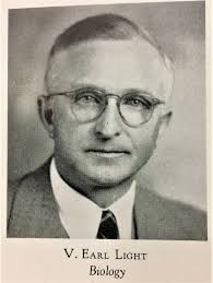 Growing up, my neighbors to the west were Dr. V. Earl Light and his wife  Cora. He was a biology professor at Lebanon Valley college. His wife was  the former Cora Grace