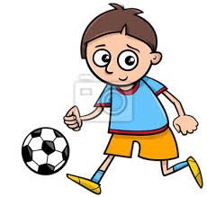 Niño jugando dibujos animados de la pelota carteles para la pared ...