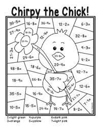 Easter Division Color By Number Math Coloring Easter Math School Coloring Pages