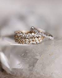 Marquise Cluster Diamond Wedding Bands Steel Wedding Ring Wedding Ring Sets