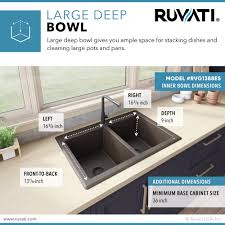 Sold by golden vantage, llc. 33 X 22 Inch Epigranite Dual Mount Granite Composite Double Bowl Kitchen Sink Espresso Brown Ruvati Usa
