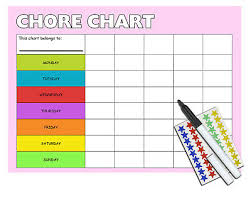 Re Usable Chore Chart For Children Boys Girls Includes