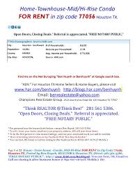 Houston is the most populous city in the u.s. Home Condo Th For Rent In Zip Code 77056 Houston Tx August 17th 2011