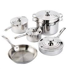 Le Creuset Stainless Steel 10 Piece Cookware Set Cookware Set Cookware Set Stainless Steel Stainless Steel Cookware