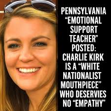 Meet Lucy Martinez — an elementary school teacher from Chicago who thought  it was funny to mock Charlie Kirk's death. Lucy is now the perfect face of  the “No Kings” movement —