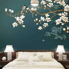 Custom Wall Paper Mural Hand Painted Chinese Style Flowers Birds Living Room Bedroom Interior Decoration Wall Painting Wallpaper Aliexpress Bedroom Wall Designs Wallpaper Decor Bedroom Wall Paint