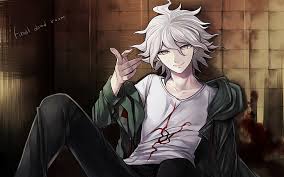 Một đôi mắt màu xanh lá… Hd Wallpaper Blood Dangan Ronpa Eyes Gray Hair Harano Komaeda Nagito Wallpaper Flare