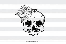 Download Free Svg Skull And Rose Svg File Free Svg File For Circuit Silhouette And More