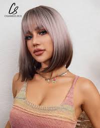 NEW Light Pink Ombre Bob Style Wig