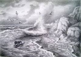 Pencil Drawings Drawing Sea Wanderers Kulagin Oleg Pencil Drawings Landscape Pencil Drawings Landscape Drawings