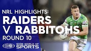 Raiders vs rabbitohs se enfrentarán por la victoria en el partido que empezará a las 10:50h el 29 de abril de 2021. Nrl Highlights Canberra Raiders V South Sydney Rabbitohs Round 10 Nrl On Nine Youtube Nrl Highlights Raiders