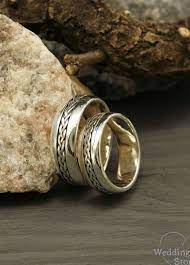Braided Wedding Bands Sterling Silver Wedding Rings Couple Etsy Sterling Silver Wedding Rings Beautiful Rose Gold Engagement Rings Stylish Engagement Rings