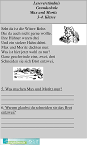 Textverständnis 4 klasse arbeitsblätter 42 elegante bilder man. Leseverstandnis Grundschule Max Und Moritz 3 4 Klasse Pdf Kostenfreier Download