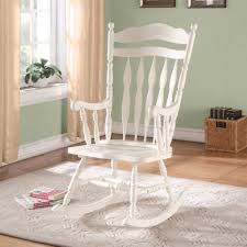 Monarch Antique White Embossed Back Solid Wood Rocking Chair Www Hayneedle Com White Rocking Chairs Rocking Chair Nursery Wooden Rocking Chairs