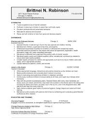 child care resume samples resume format