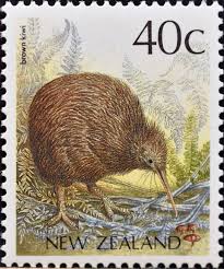 New Zealand 1134 1988 Native Birds Brown Kiwi Bird Stamp Stamp Postage Stamp Art