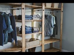 This closet wall system measures ten feet across but can be customized using the container store's planning tool. Build A Closet How To Build Industrial Style Closet Freestanding Youtube