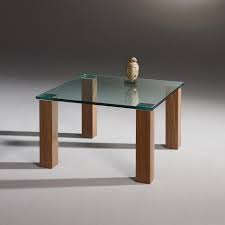 Glass Coffee Table With Wooden Feet