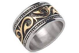14k Gold Plated Stainless Steel Celtic Tribal Ring For Men Steel Wedding Bands Gothic Engagement Ring Gemstone Diamond Engagement Rings