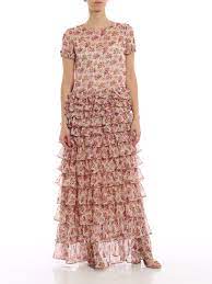 Blusa in georgette allover biker bags. Twinset Abito Lungo In Georgette Stampata Abiti Lunghi 191tp25743617