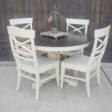 General Finishes Milk Paint In Antique White And Java Stain Kitchen Table And Chairs Follow Round Kitchen Table Black Kitchen Table White Round Dining Table