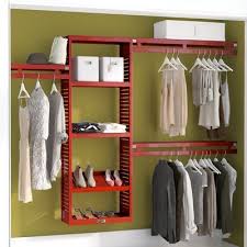 John Louis Home 96 W 120 W Deep Solid Wood Simplicity Closet System Finish Red Mahogany In 2020 Closet System Closet Organizing Systems Hanging Closet System