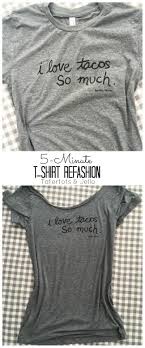 How To Cut The Neck Out Of A T Shirt 5 Minute T Shirt Neckline Refashion Diy Necklines Shirt Refashion T Shirt Diy
