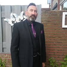 All Black 3 Piece Suit With Black Shirt Yours Truly Dressed In A Three Piece Black Suit With Black Shirt Purple Tie And Pochet Silver Tieclip And Pocket Watch