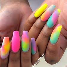 Rainbow Marble Rosielybeauty Rave Nails Colourful Acrylic Nails Ombre Acrylic Nails