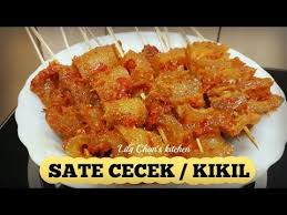 A satay dish made of kikil (beef tendon), also called satay cecek. Sate Cecek Kikil Sapi Ala Lc Youtube