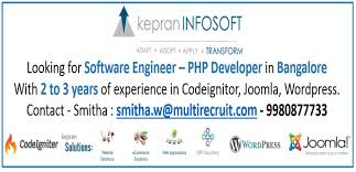 Kepran Infosoft Pvt Ltd Looking For Software Engineer Php Developer In Bangalore With 2 To 3 Years Of Ex Software Engineer Ecommerce Solutions Job Posting