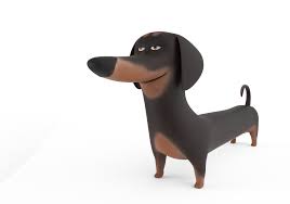 Smug dachshund cartoon