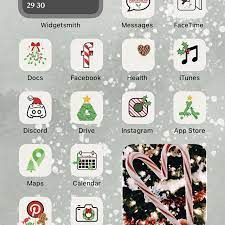 Christmas Iphone App Icons Ios 14 Aesthetic App Covers Icono De Aplicacion Icono De Ios Iphone