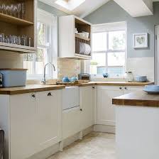 pale blue and cream kitchen blue