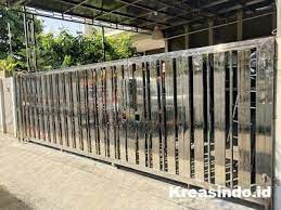 Pintu Pagar Stainless Steel Minimalis Modern Kualitas Terbaik Dengan Harga Terjangkau Kayu Putih Rumah Minimalis