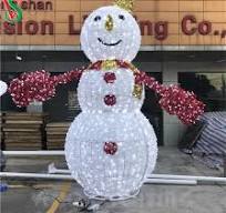 3D Christmas Decorative Large LED Snowman Motif Lights ...