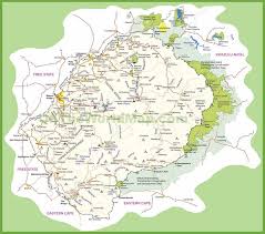 Kingdom of lesotho quick facts. Travel Map Of Lesotho Travel Maps Lesotho Travel