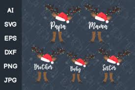 Download Reindeer Family At Christmas Graphic By Crstocker Creative Fabrica PSD Mockup Templates