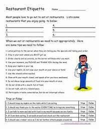 Life Skills Restaurant Etiquette Life Skills Lessons Life Skills Activities Teaching Life Skills