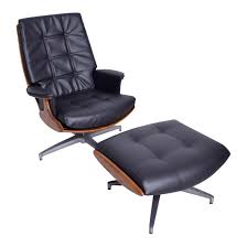 Modern ottomans and accent stools. Heywood Wakefield Teak Faux Leather Lounge Chair Ottoman 710d Danish Modern Chairish