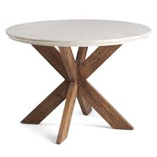 Gasca X Base Table Round Marble Top Sturdy X Base Wisteria Breakfast Table Round Marble Dining Dining Table Marble