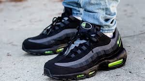 Nike Air Max 95 Black And Neon Retro Logo On Feet Sneaker Review Bonus In 2020 Nike Air Max 95 Air Max 95 Nike Air Max