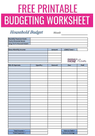 Free Printable Budget Worksheets Printable Budget Worksheet Budgeting Worksheets Budgeting Worksheets Free