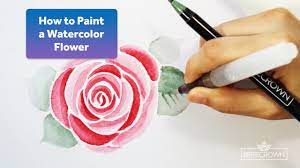 Mixing a fine line pen and pencil to make a botanical drawing. How To Draw A Watercolor Flower With Watercolor Brush Pens From Brite Crown Youtube