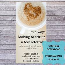 Referrals Printable Coffee Tag Download Real Estate Client Etsy In 2020 Real Estate Client Corporate Gifts Realtor Gifts