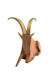 Werkstatte Hagenauer Ibex Brass And Wood Figurine Circa 1950 2 Animales De Madera Arte De Talla De Madera Esculturas De Animales